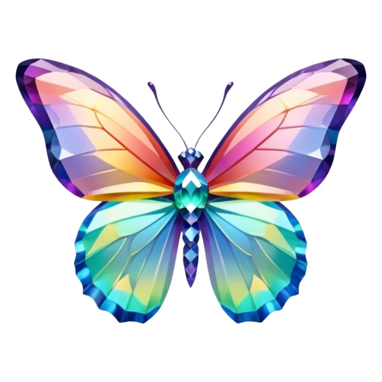 butterfly shaped 56-carat iridescent diamond sticker