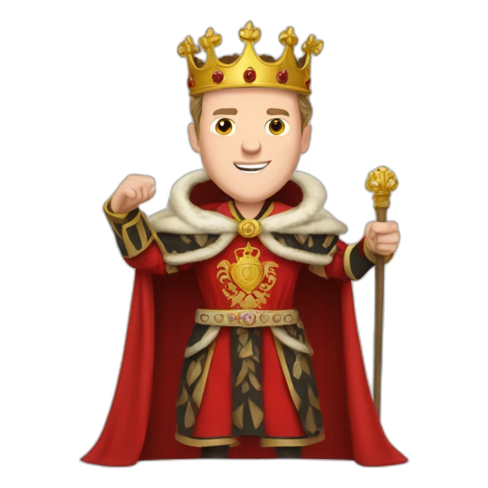 Jonathan Toews as a king with a royal robe on sticker