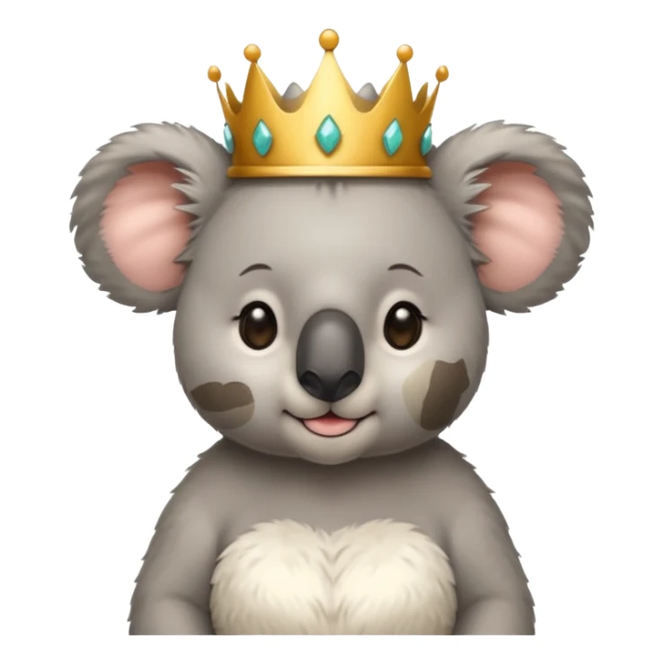 Female koala wearing crown sticker