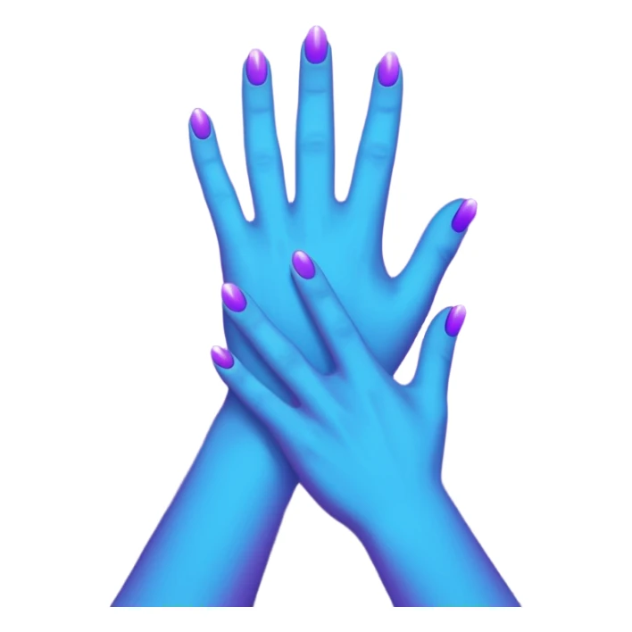 Futuristic glowing applause, purple and blue glow, dark background, no face sticker