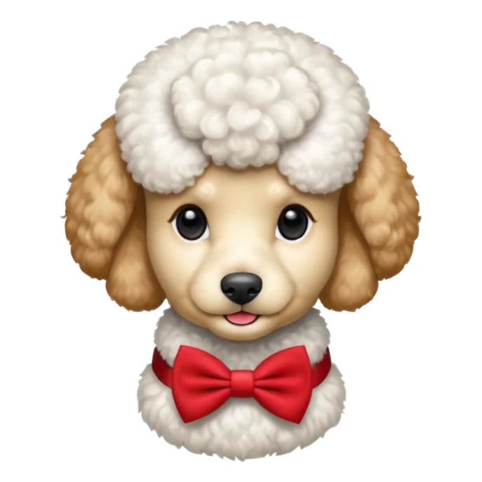 Poodle with red bow tie, portrait sticker
