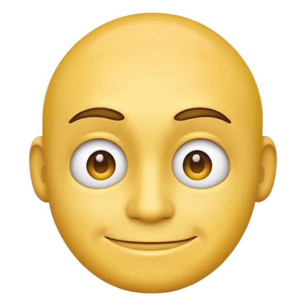 Normal yellow face emoji but head turned to the right while smirking and looking back sticker