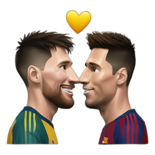 Messi qui fait un calin a ronaldo sticker