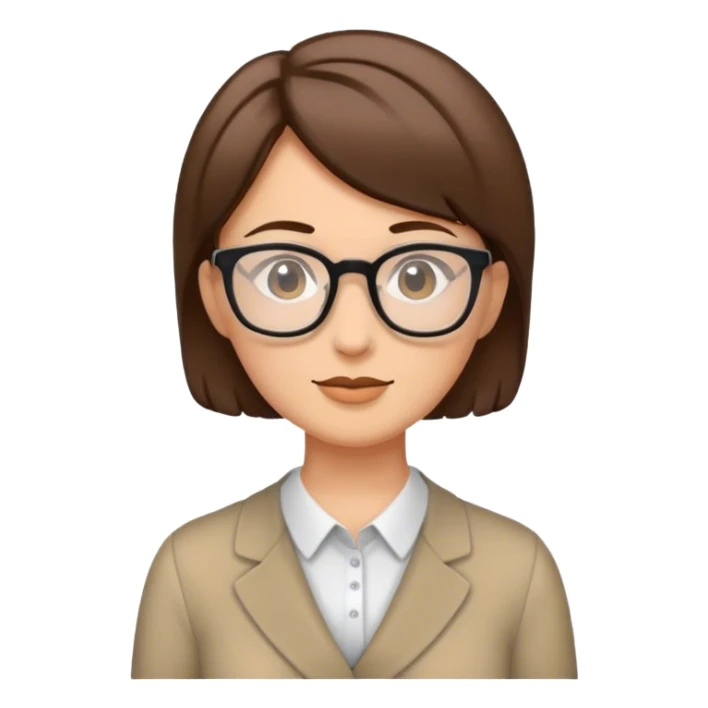 teacher with braun not so long hair and with glasses sticker