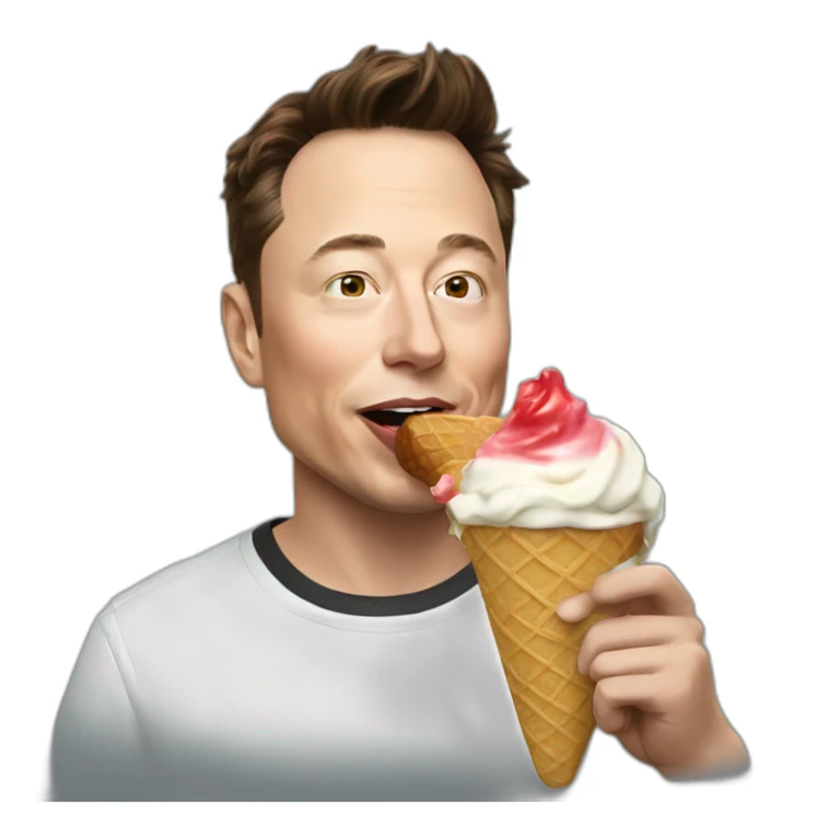 Elon musk eating an ice cream, emoji sticker