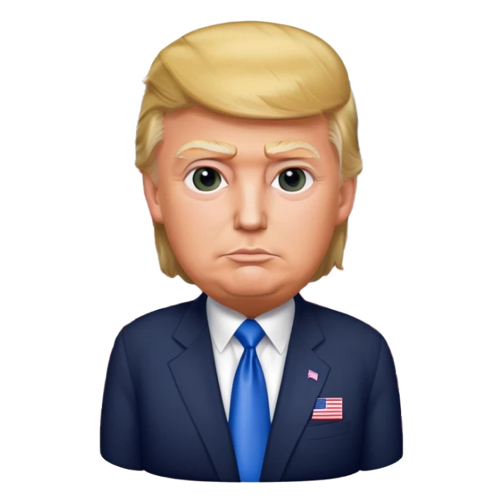 Donald Trump with USA flag sticker