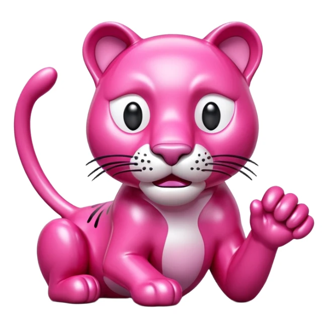 jeff koons style pink panther SPAM sculpture  sticker