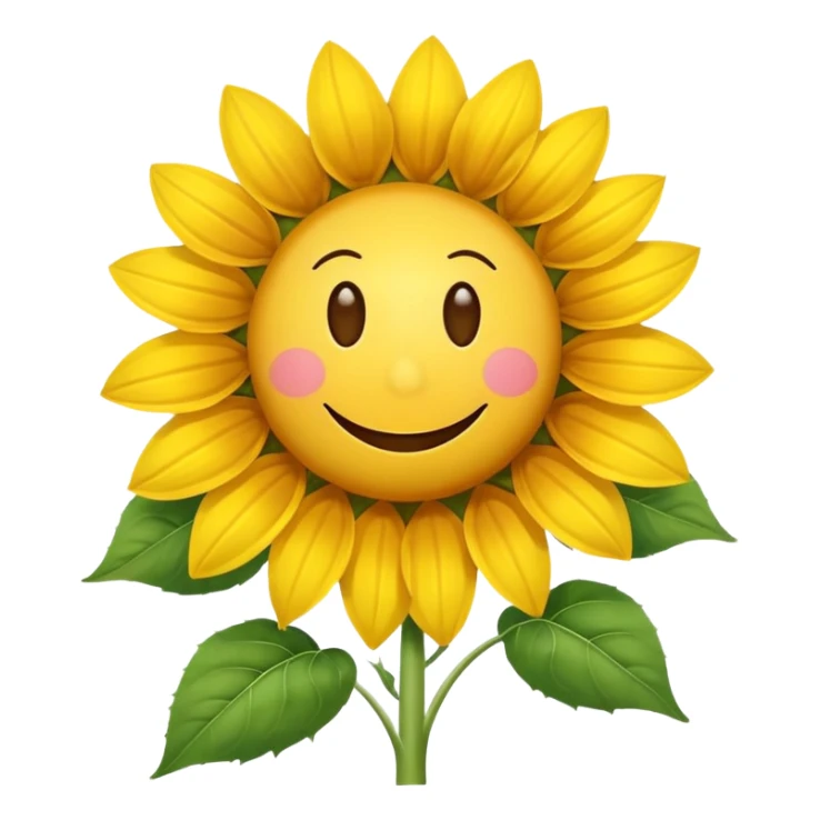 make a sunflower with a white disc in the middle with a smiley face, make it have 6 yellow petals and remove the cheeks nose and eyebrows sticker