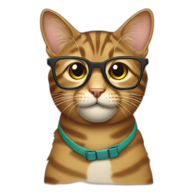 Tabby cat with glasses sticker
