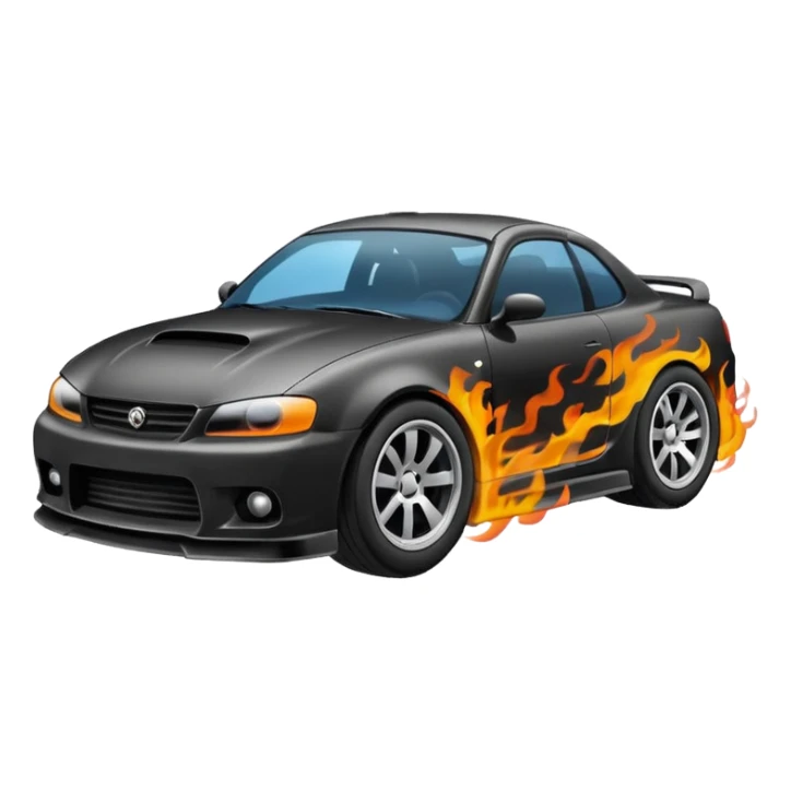 drifting car with tires smoke sticker