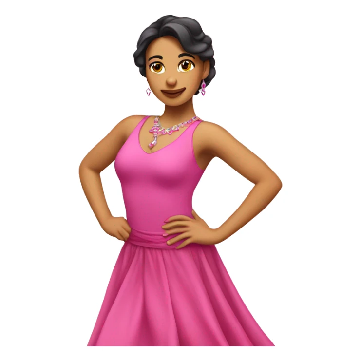 A latin dancer woman wearing pink dress sticker
