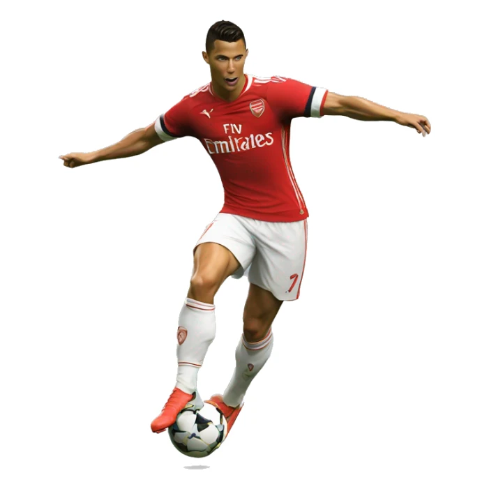 ronaldo dancing with an arsenal shirt sticker