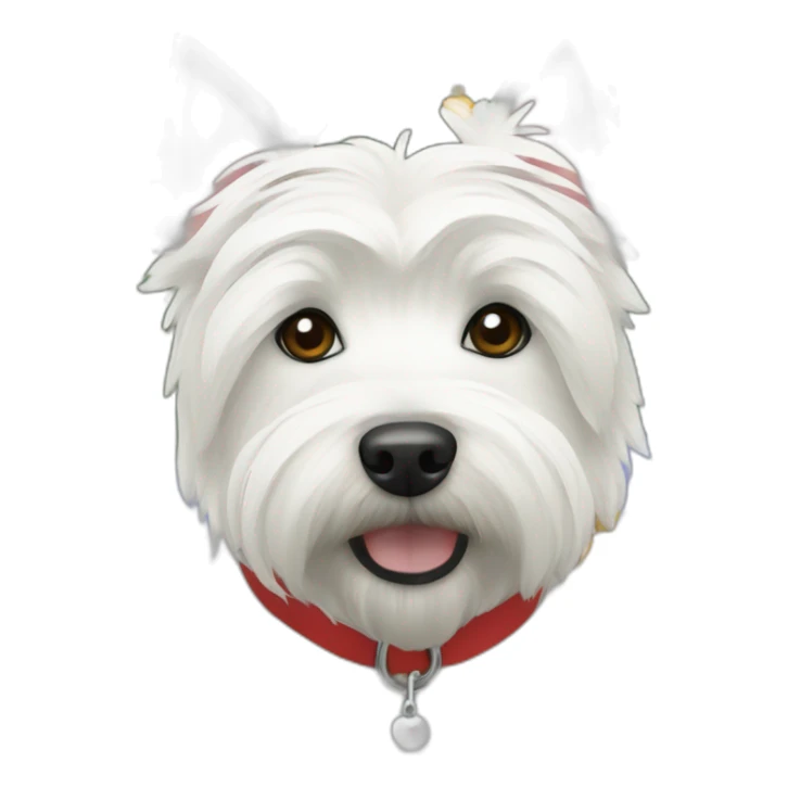 West Highland white terrier under the Christmas tree sticker