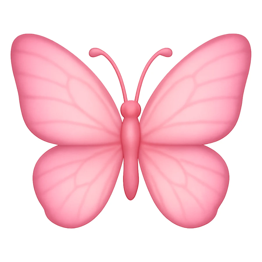 pink butterfly emoji, delicate and cheerful sticker