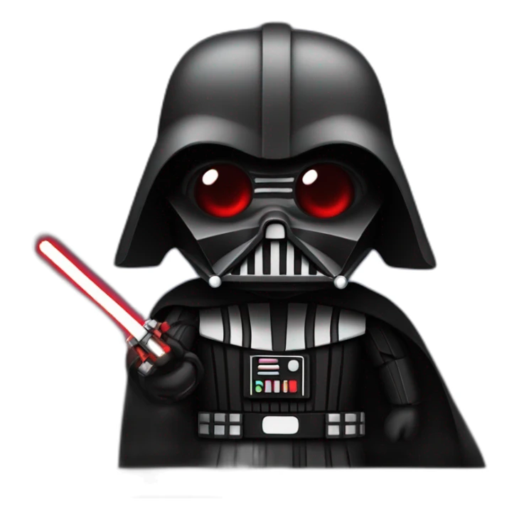 Dark Vador with one red laser saber in right hand sticker