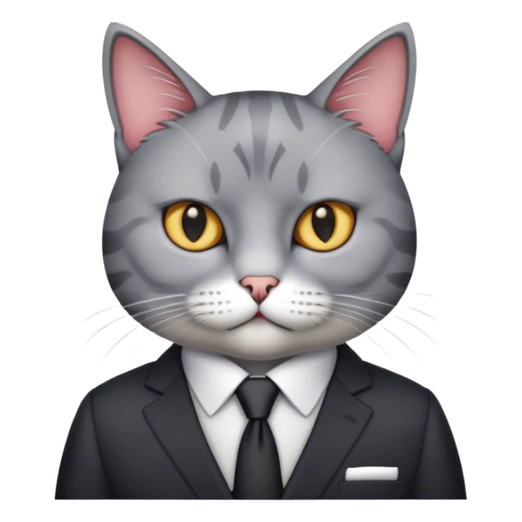 a cat wearing business costume sticker