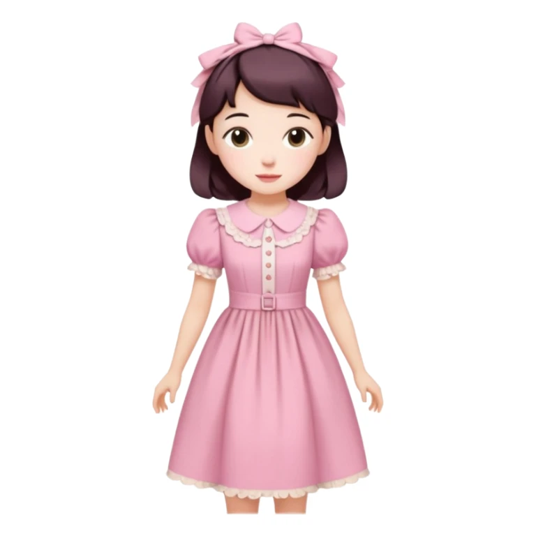 Cottagecore style ultra cute vintage material pink dress sticker