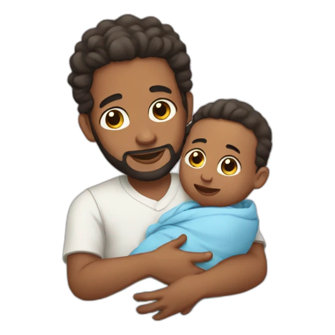 Cute north African man Holding baby sticker