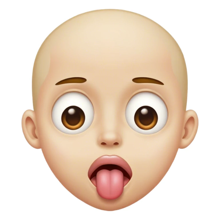 cross eyed with tongue out sticker