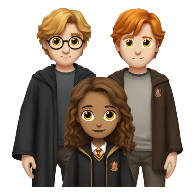 harry potter and hermione granger and ron weasley standing together sticker