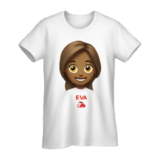 T-shirt with the inscription “I ❤️ eva” sticker
