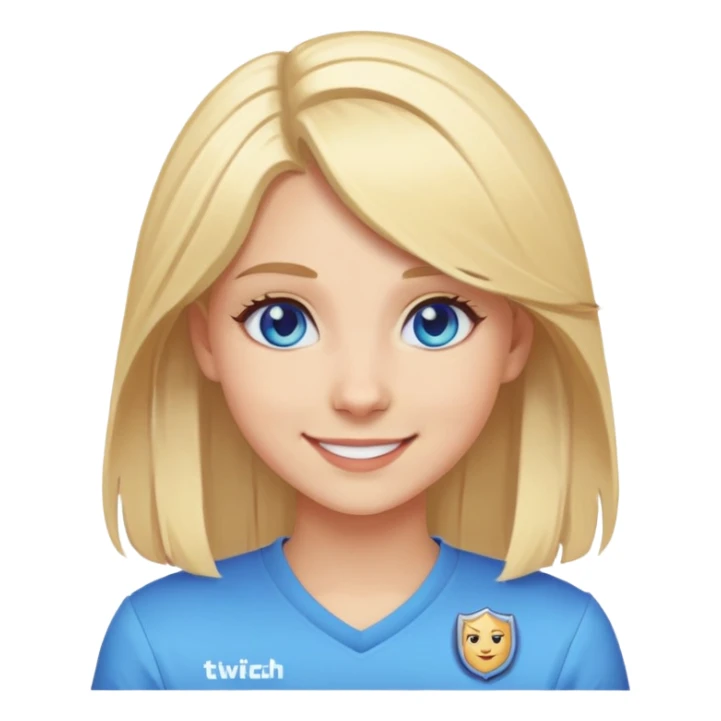 make me a twitch emoticon for my streams for inbetween transitions and for emote badges blonde hair blue eyes make it good sticker