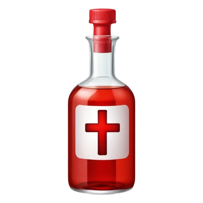 medicine syrup and cross sign above thse sticker