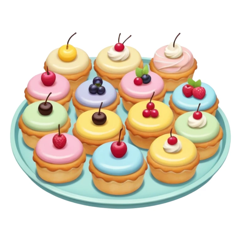 party pastries tray pastel colors sticker
