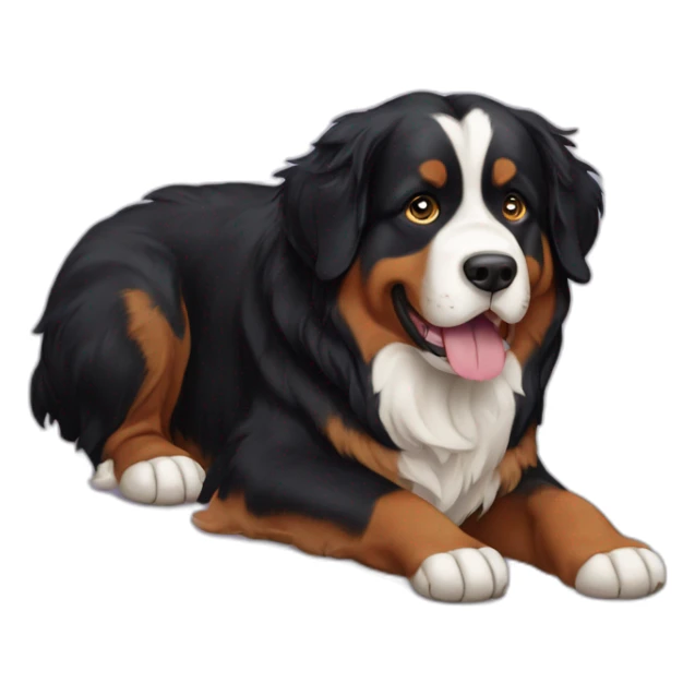 Bernese mountain dog with very  long tong sticker