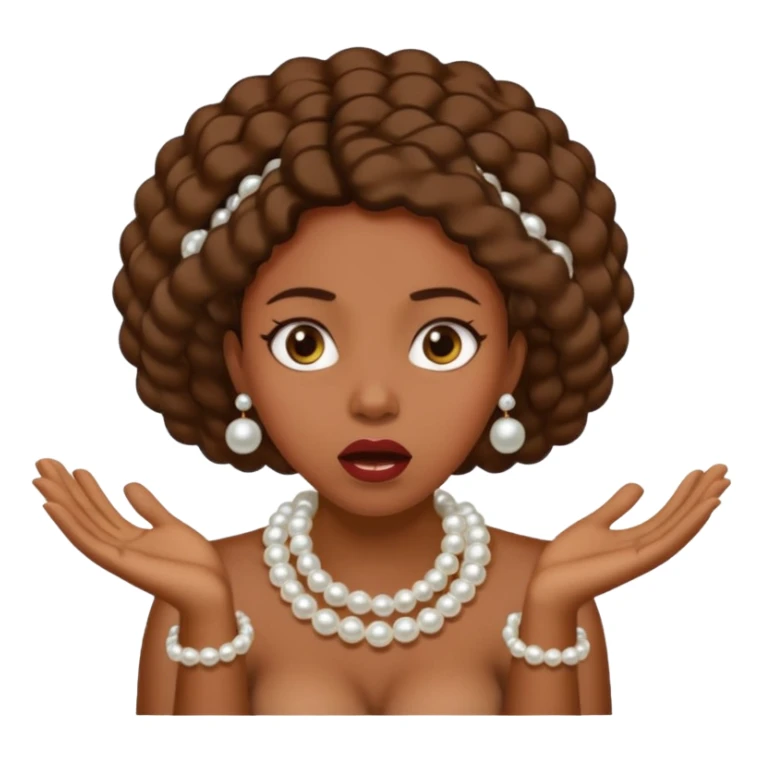 Black woman clutching pearls on neck with hands and looking shocked  sticker
