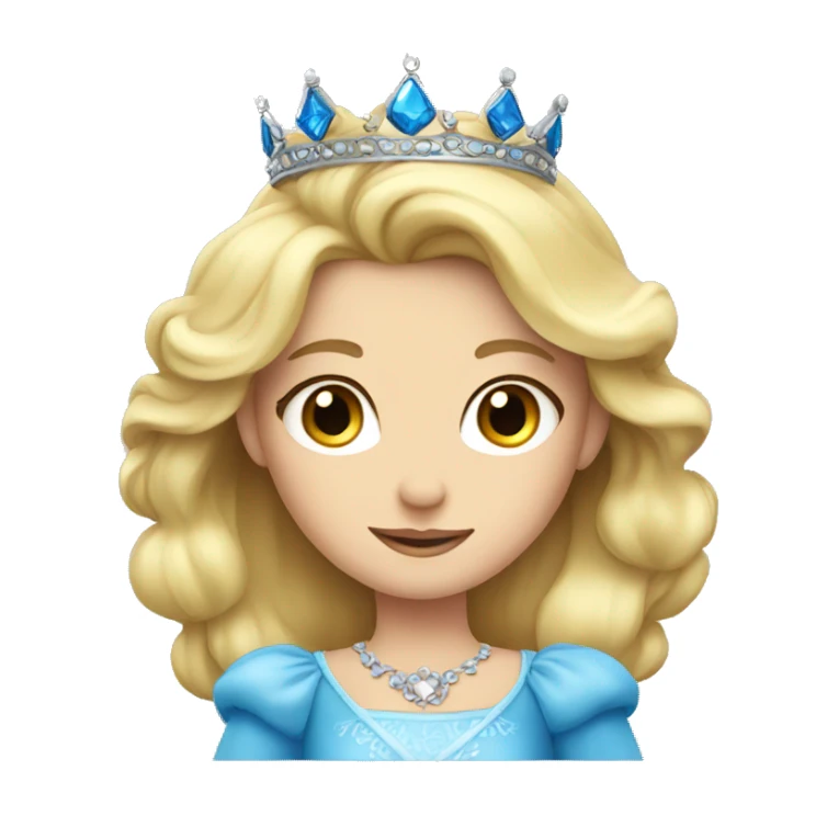 blonde princess with blue eyes with princess crown sticker