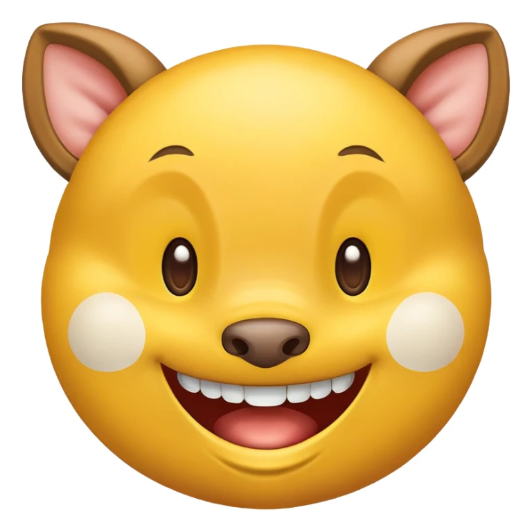 Yellow smile face with doe eyes and bucked teeth  sticker