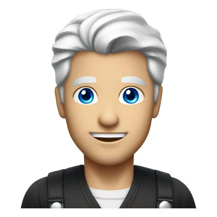 Handsome bartender with white hair and blue eyes.  sticker