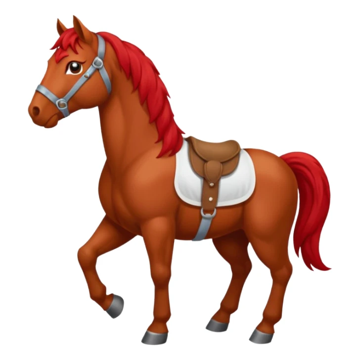 red horse with shirt sticker