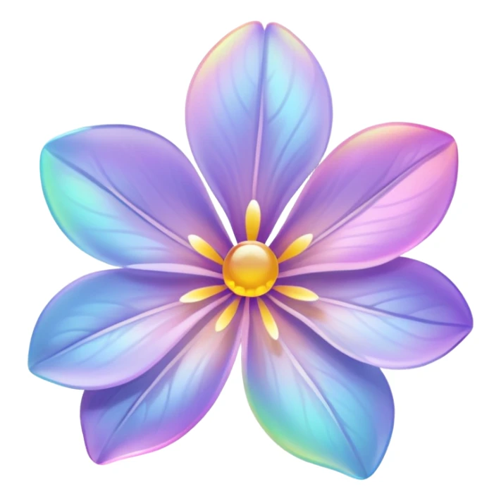 Pastel iridescent transparent luminescent aesthetic flowers sticker