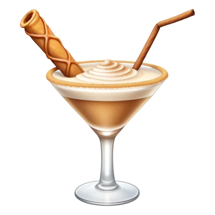 Cinnamon churro martini with one churro sticking out of the glass sticker