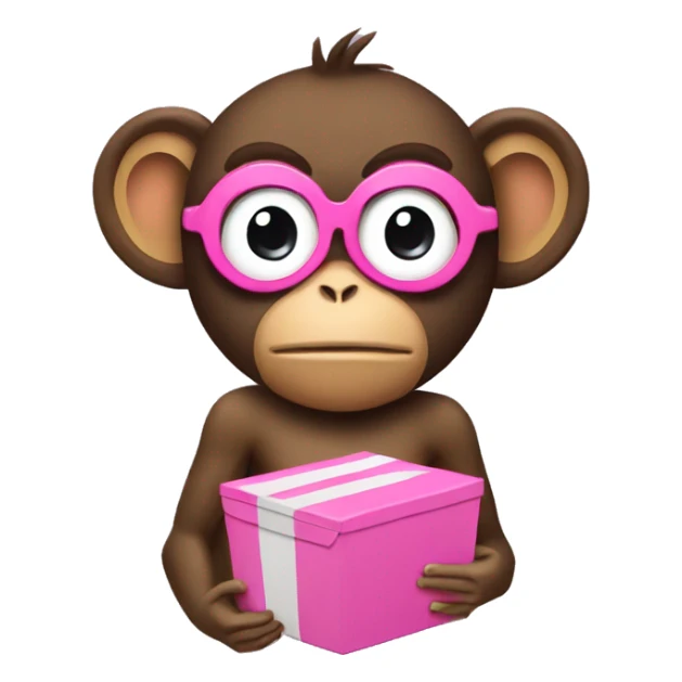 monkey no see with the pink carton character Loopy sticker