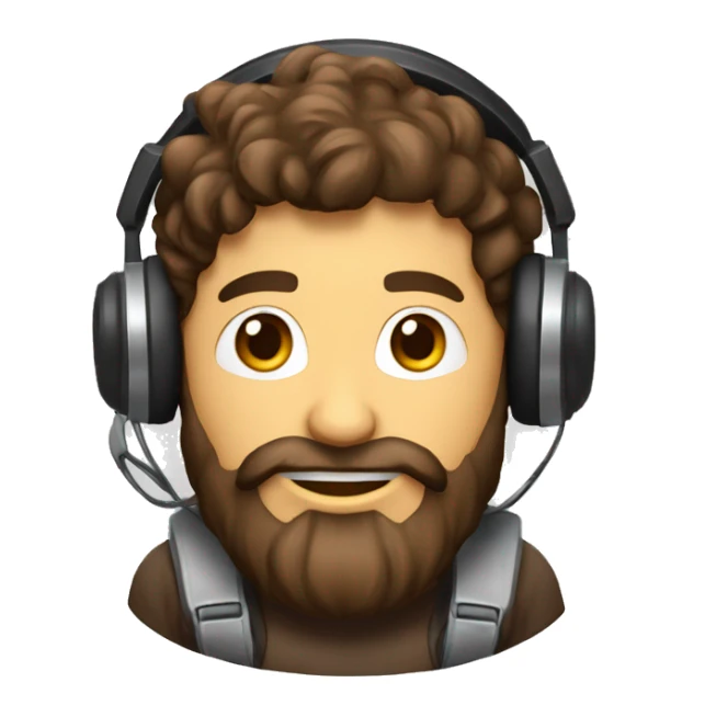 Homme brun avec une barbe avec un casque de jeux vidéo sticker