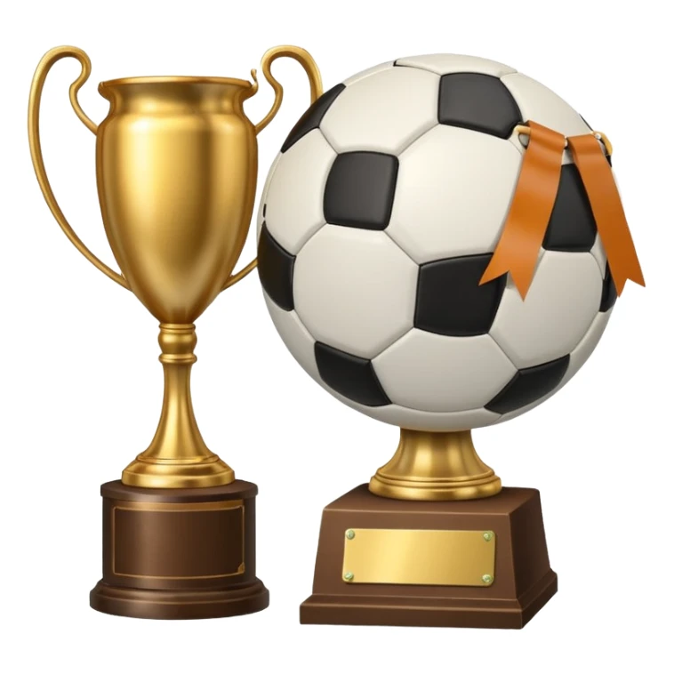 Soccer ball+trophy sticker