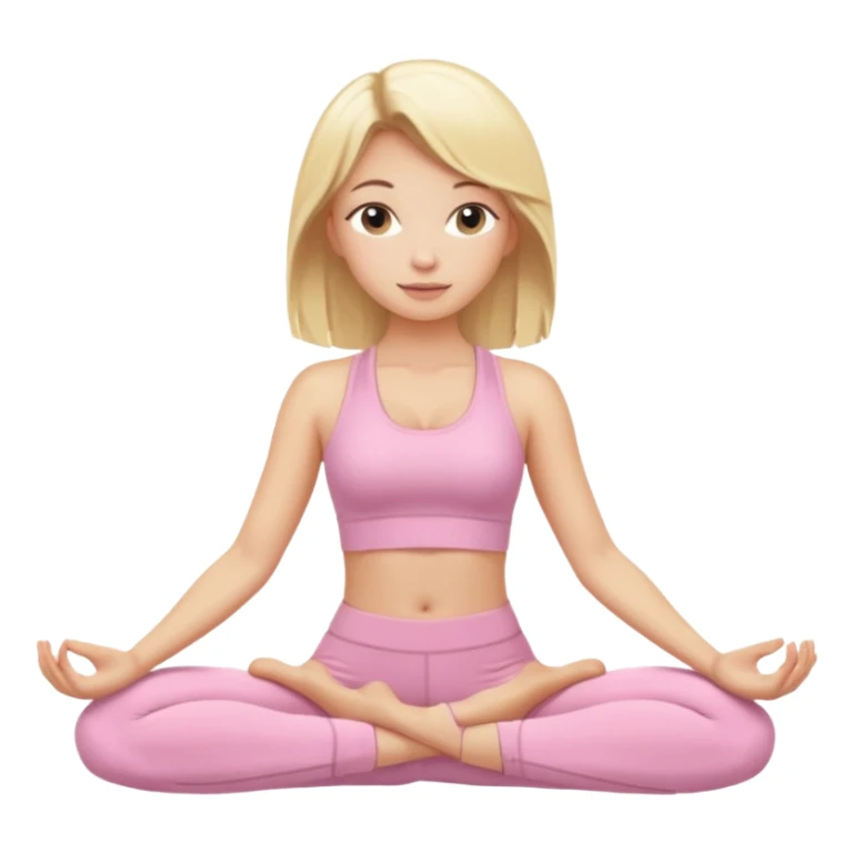 Yoga Blonde Girl With Light Pink Clothes sticker