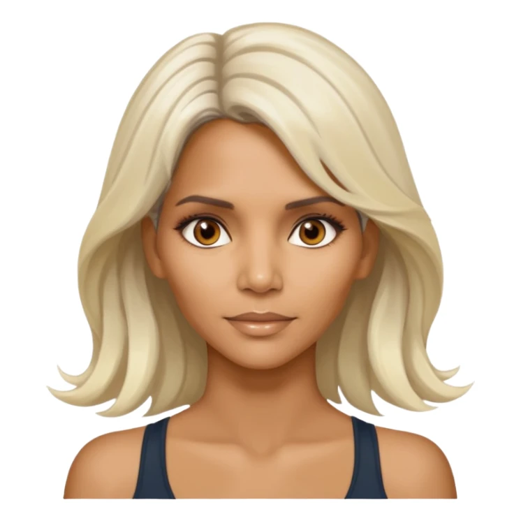 Halle Berry with long platinum blonde hair  sticker