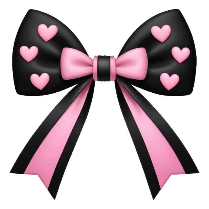 BLACKPINK-inspired gothic bow ,  hearts, black and pink, cute,  sticker