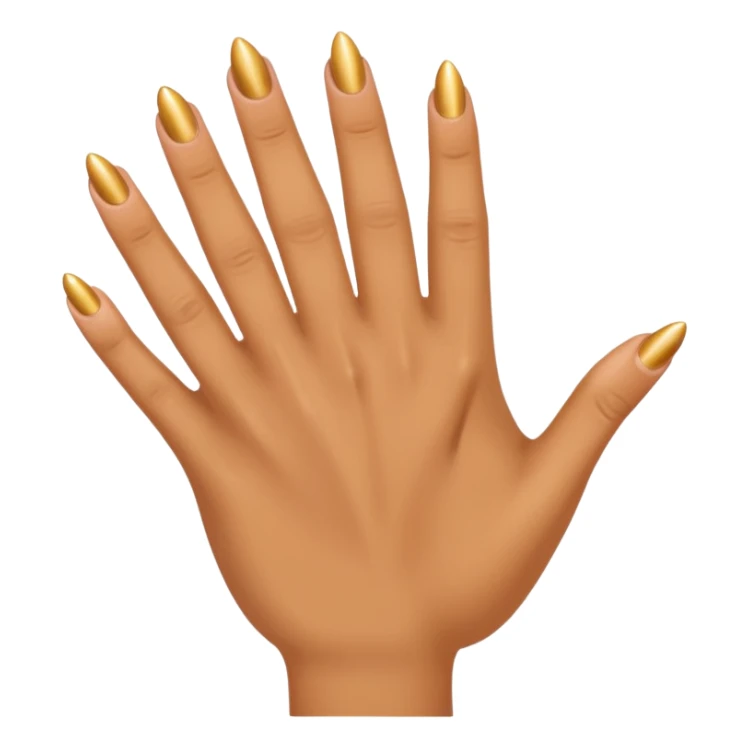 Tan skin hand with very short gold nails sticker