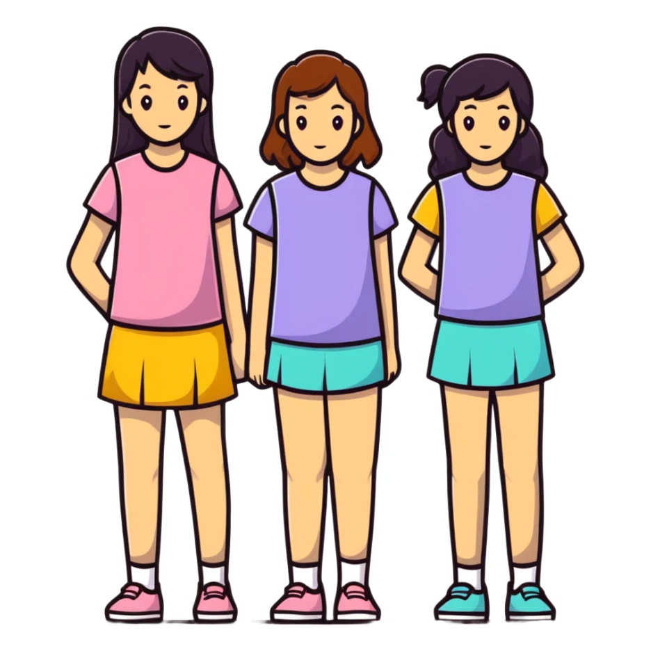 3 girls standing in a group sticker