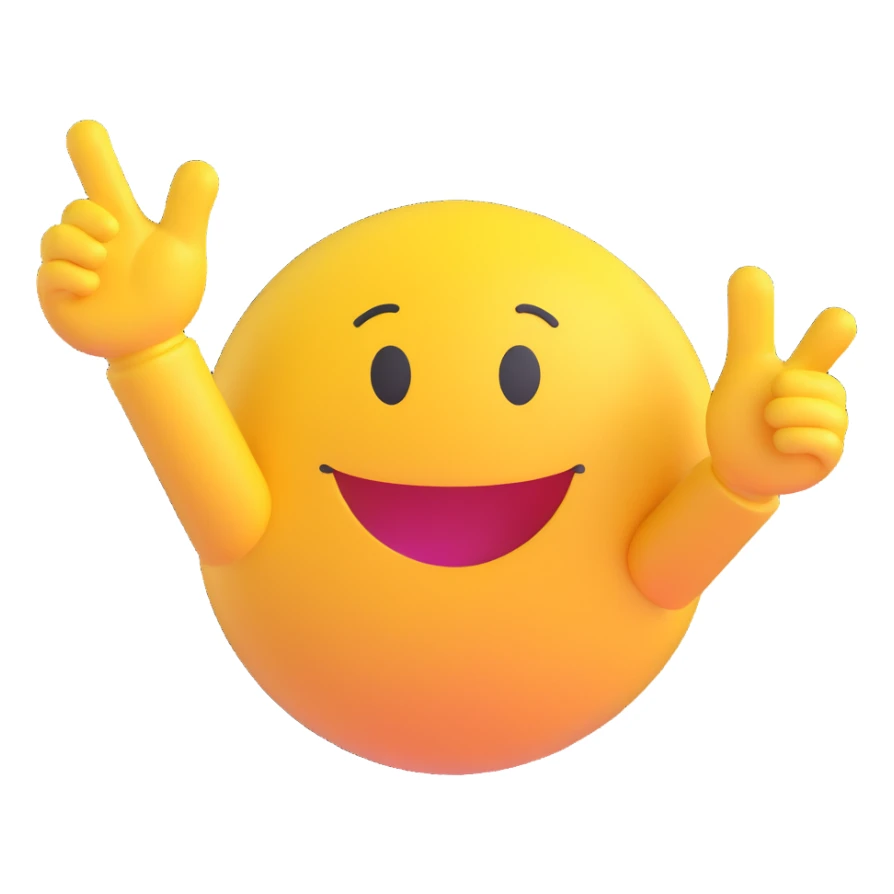 3D smiley emoji, round shape, saluting hand, with the text "respect" sticker