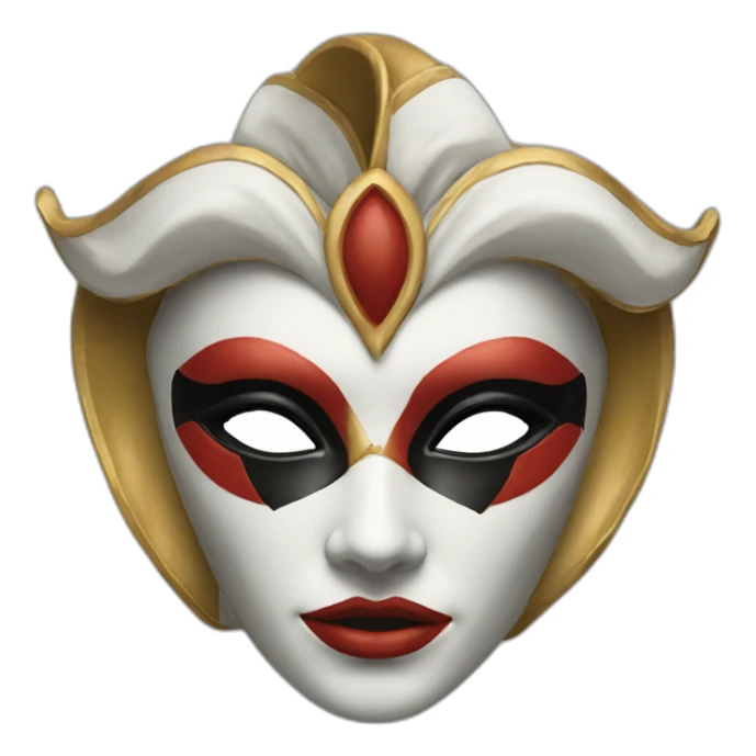 Harlequin woman mask sticker