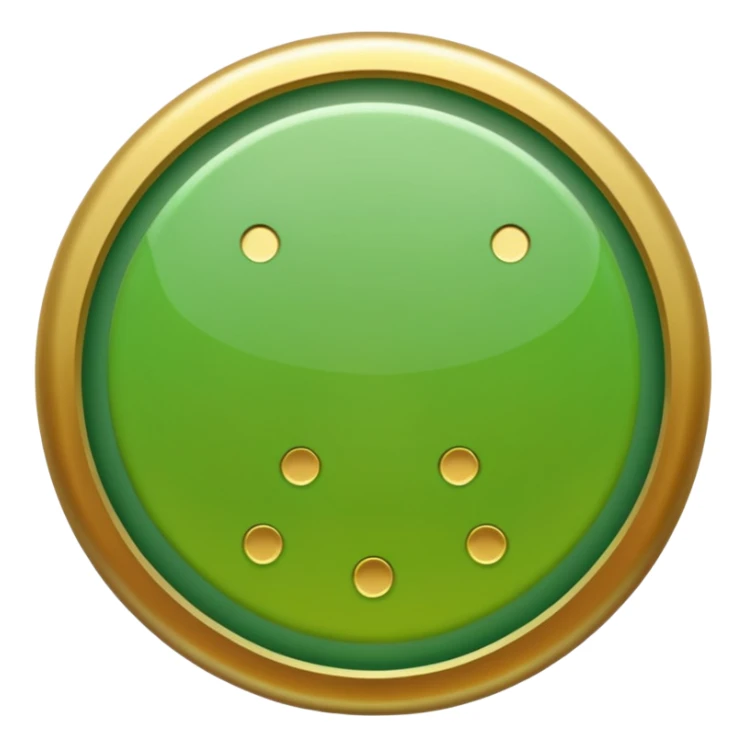 A totally green circle with a good at the middle sticker