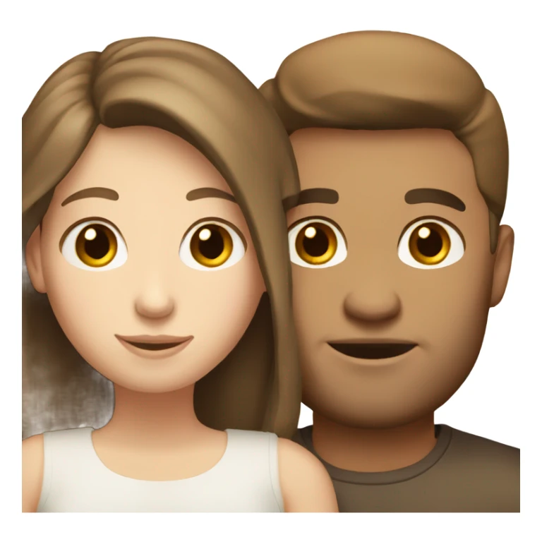 White Couple with brown hair brown eyes sticker
