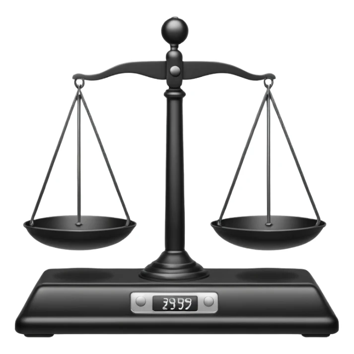 A line drawing of a balance scale. sticker