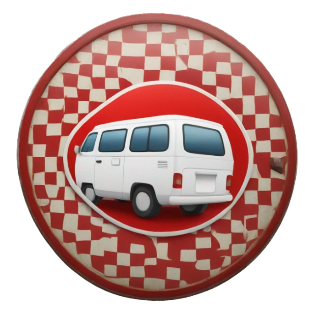 round traffic sign with a red border prohibiting camper vans sticker